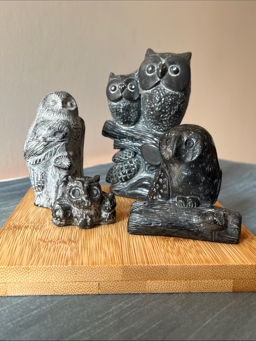 Vintage Canadian Owl Figurine Lot of 4 Decorative Accents Collectible Wildlife